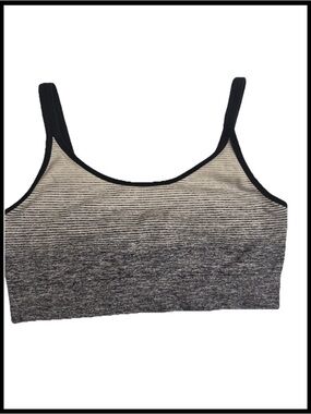 Victoria’s Secret VSX Striped Ombre Seamless black/white sports bra size large